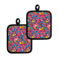 Pink Hawaiian Fruits Pattern Print Pot Holders
