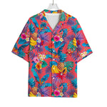 Pink Hawaiian Fruits Pattern Print Rayon Hawaiian Shirt