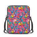 Pink Hawaiian Fruits Pattern Print Rectangular Crossbody Bag