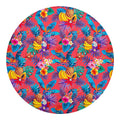 Pink Hawaiian Fruits Pattern Print Round Blanket
