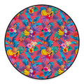Pink Hawaiian Fruits Pattern Print Round Floor Mat