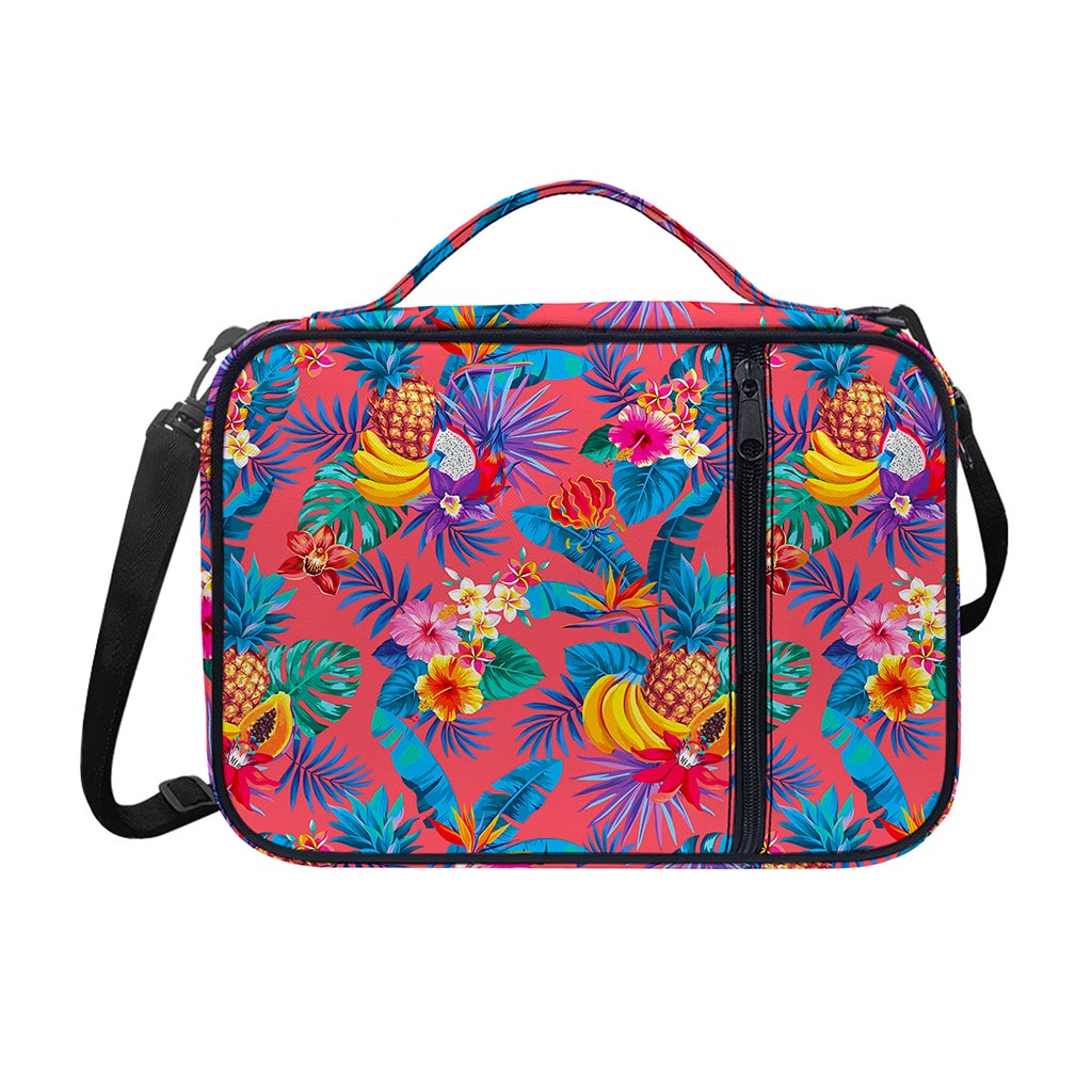 Pink Hawaiian Fruits Pattern Print Shoulder Strap Bible Bag