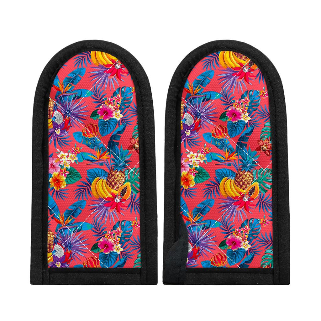 Pink Hawaiian Fruits Pattern Print Skillet Handle Cover