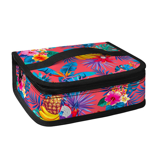 Pink Hawaiian Fruits Pattern Print Small Lunch Bag