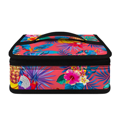Pink Hawaiian Fruits Pattern Print Small Lunch Bag