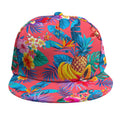 Pink Hawaiian Fruits Pattern Print Snapback Cap