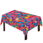 Pink Hawaiian Fruits Pattern Print Tablecloth