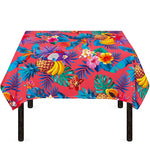 Pink Hawaiian Fruits Pattern Print Tablecloth