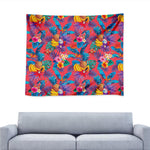 Pink Hawaiian Fruits Pattern Print Tapestry