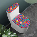 Pink Hawaiian Fruits Pattern Print Toilet Lid And Tank Cover Set
