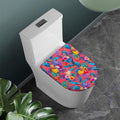 Pink Hawaiian Fruits Pattern Print Toilet Lid Cover