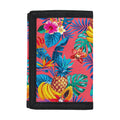 Pink Hawaiian Fruits Pattern Print Trifold Wallet