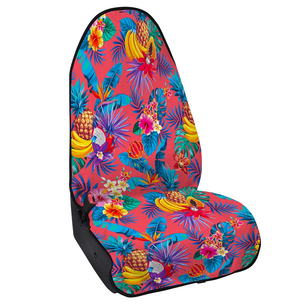 Pink Hawaiian Fruits Pattern Print Waterproof Car Seat Cover