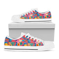 Pink Hawaiian Fruits Pattern Print White Low Top Sneakers
