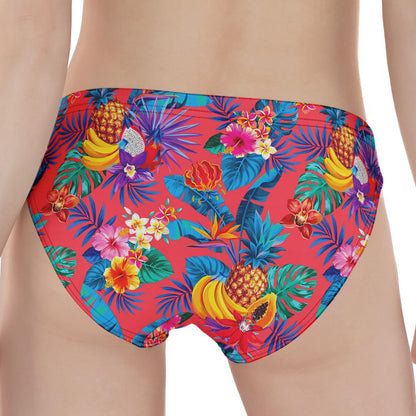 Pink Hawaiian Fruits Pattern Print Women's Panties