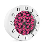Pink Hawaiian Hibiscus Pattern Print Alarm Clock