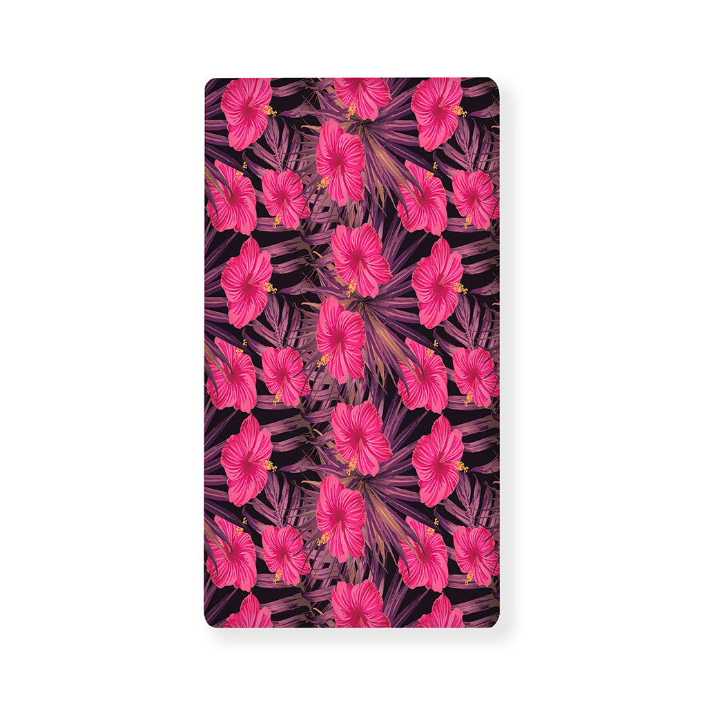 Pink Hawaiian Hibiscus Pattern Print Baby Crib Sheet