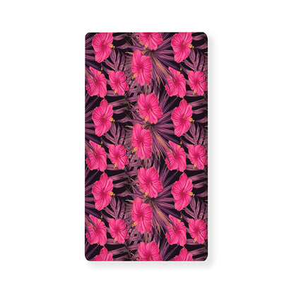 Pink Hawaiian Hibiscus Pattern Print Baby Crib Sheet