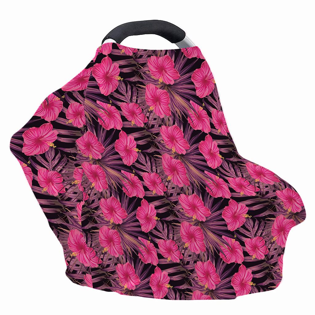 Pink Hawaiian Hibiscus Pattern Print Baby Seat Cover