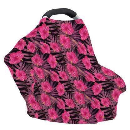 Pink Hawaiian Hibiscus Pattern Print Baby Seat Cover
