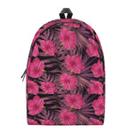 Pink Hawaiian Hibiscus Pattern Print Backpack