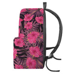 Pink Hawaiian Hibiscus Pattern Print Backpack