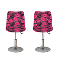 Pink Hawaiian Hibiscus Pattern Print Bar Stool Covers