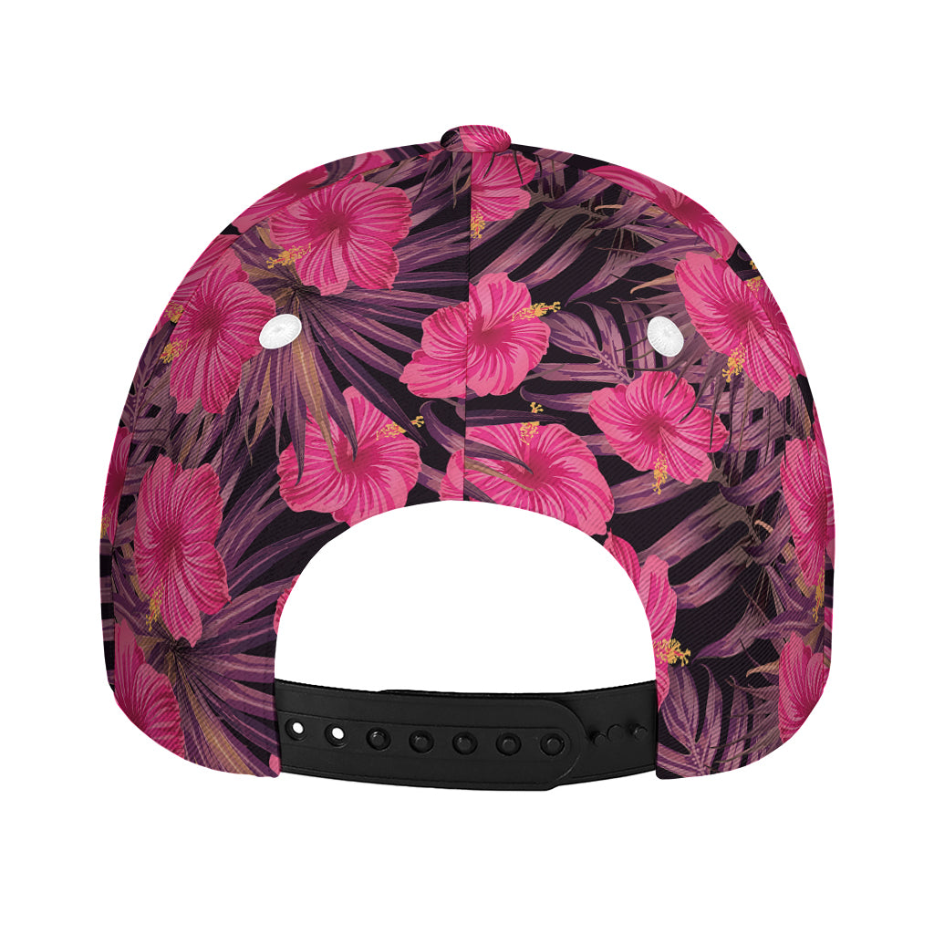 Pink Hawaiian Hibiscus Pattern Print Baseball Cap