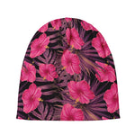 Pink Hawaiian Hibiscus Pattern Print Beanie