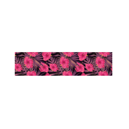 Pink Hawaiian Hibiscus Pattern Print Bed Runner
