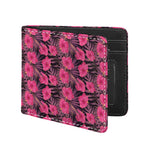 Pink Hawaiian Hibiscus Pattern Print Bifold Wallet