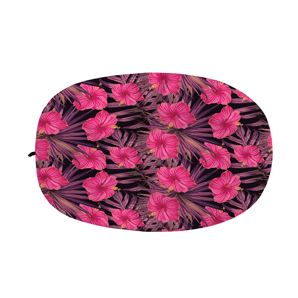 Pink Hawaiian Hibiscus Pattern Print Car Side Mirror Covers