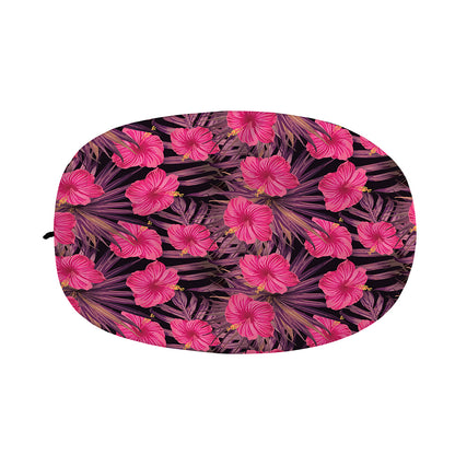 Pink Hawaiian Hibiscus Pattern Print Car Side Mirror Covers