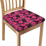Pink Hawaiian Hibiscus Pattern Print Chair Cushion Cover