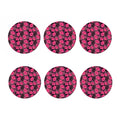 Pink Hawaiian Hibiscus Pattern Print Coaster Set