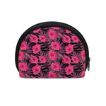 Pink Hawaiian Hibiscus Pattern Print Coin Purse