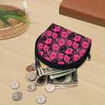 Pink Hawaiian Hibiscus Pattern Print Coin Purse