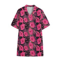 Pink Hawaiian Hibiscus Pattern Print Cotton Hawaiian Shirt