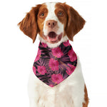 Pink Hawaiian Hibiscus Pattern Print Dog Bandana