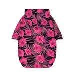 Pink Hawaiian Hibiscus Pattern Print Dog Zip Up Hoodie