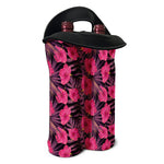 Pink Hawaiian Hibiscus Pattern Print Double Neoprene Wine Tote