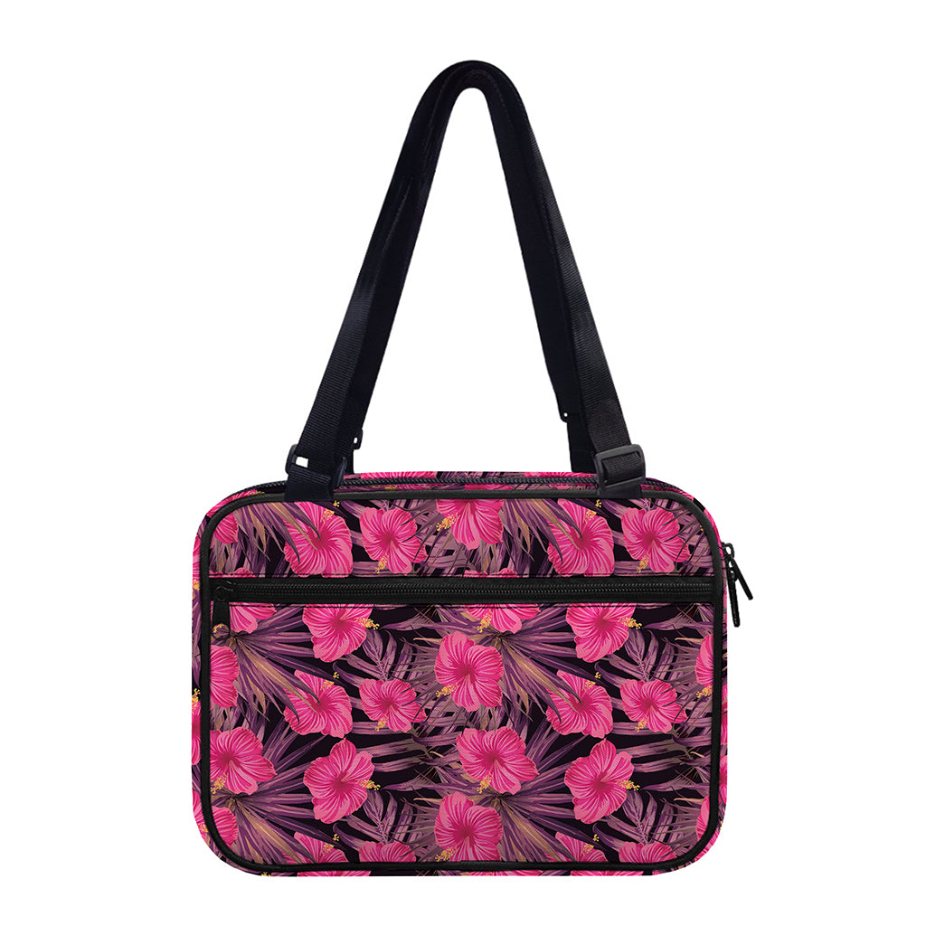 Pink Hawaiian Hibiscus Pattern Print Double Strap Bible Bag