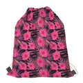 Pink Hawaiian Hibiscus Pattern Print Drawstring Bag