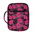 Pink Hawaiian Hibiscus Pattern Print Front Pocket Bible Bag