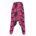 Pink Hawaiian Hibiscus Pattern Print Hammer Pants