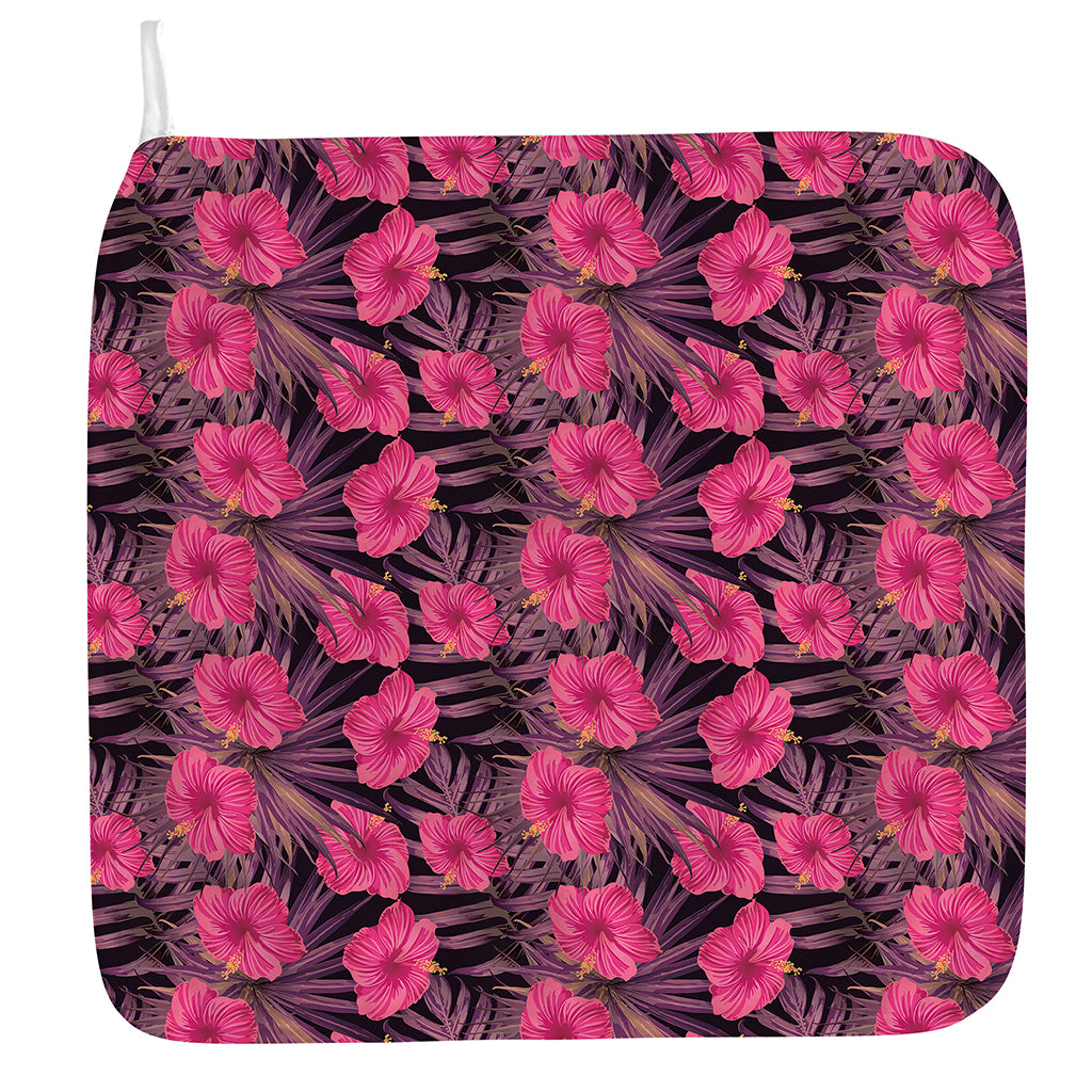 Pink Hawaiian Hibiscus Pattern Print Hand Towel