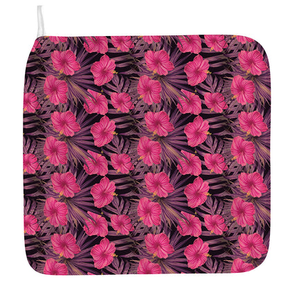 Pink Hawaiian Hibiscus Pattern Print Hand Towel