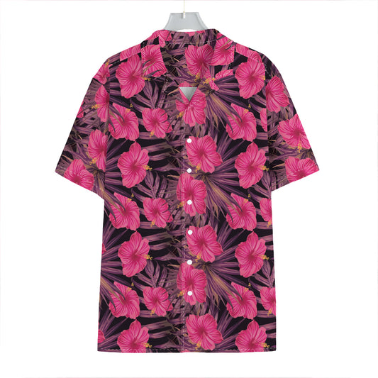 Pink Hawaiian Hibiscus Pattern Print Hawaiian Shirt