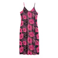 Pink Hawaiian Hibiscus Pattern Print Jersey Midi Cami Dress