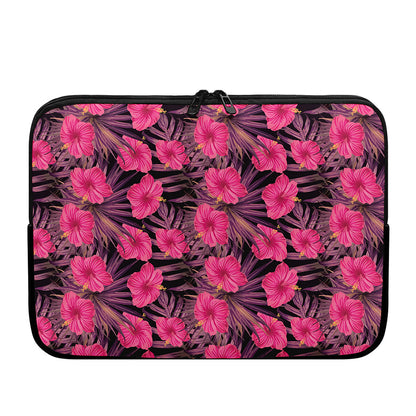 Pink Hawaiian Hibiscus Pattern Print Laptop Sleeve